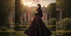 Contoh Prompt Gemini AI untuk hasilkan foto hijab elegan ala studio. Coba prompt bertema klasik, sunset pantai, hingga fashion professional (Sumber: Gemini AI)