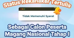 Muncul status 'Tidak Memenuhi Syarat' saat cek pengumuman hasil seleksi Magang Kemnaker 2025. (Sumber: Instagram/@kemnaker)