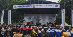 Komunitas Suzuki dari berbagai daerah berkumpul di TMII dalam Jambore Suzuki Club 2025. (Sumber: Poskota/Erwan Hartawan)