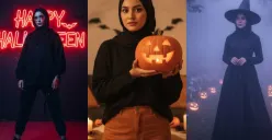 Hasil edit foto tema Halloween pakai Gemini AI. (Sumber: Gemini AI)