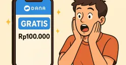 Ilustrasi kaget mendapatkan saldo DANA gratis dari aplikasi penghasil uang. (Sumber: Poskota/ChatGPT)