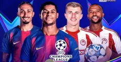 Cek link live streaming Barcelons vs Olympiacos pada matchday ketiga Liga Champions 2025/2026 (Sumber: Vidio.com)