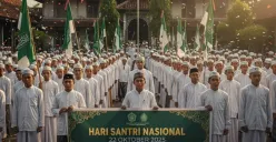 Ilustrasi upacara Hari Santri Nasional 2025. (Sumber: Istimewa)
