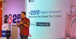 EVP Telkom Regional V, Amin Soebagyo saat memberikan sambutan pada acara Roadshow GoZero% Goes to Makassar, Jumat, 17 Oktober 2025. (Sumber: Dok. Telkom Indonesia)
