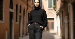 Foto buatan Gemini AI dari selfie jadi elegan dan fashionable. (Sumber: Poskota/Gemini AI)