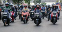 Ratusan pengendara mengikuti Sunmori MAXi Ride & Pride di Bandar Lampung. (Sumber: YIMM)