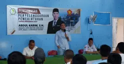 PENGAWASAN: Anggota DPRD Jawa Barat, Abdul Karim, saat memberikan penjelasan dalam kegiatan Pengawasan Penyelenggaraan Pemerintahan Tahun Anggaran 2025 di Kecamatan Pacet, Kabupaten Cianjur, kemarin. (Sumber: Istimewa)