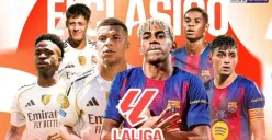 El Clasico: Real Madrid vs Barcelona kick-off hari ini Minggu, 26 Oktober2025  pukul 22.15 WIB (Sumber: Vidio.com)