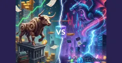 Saham vs Crypto untuk strategi membangun kekayaan di era digital 2025 (Sumber: Gemini AI)