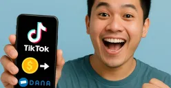 Ilustrasi menukarkan koin TikTok menjadi saldo DANA. (Sumber: Poskota/ChatGPT)