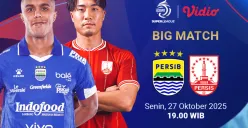 Pertandingan Persib Bandung vs Persis Solo pada pekan ke-10 BRI Super League 2025/2026 (Sumber: Vidio.com)