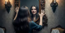 Ilustrasi foto bertema Halloween buatan Gemini AI. (Sumber: Poskota/Gemini AI)