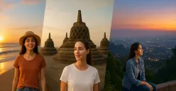 Contoh 10 prompt untuk edit foto di Gemini AI sedang liburan di tempat wisata di Indonesia (Sumber: AI)