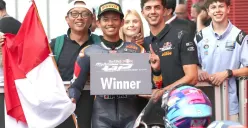 Pebalap muda Veda Ega Pratama berhasil memenangi Red Bull Rookies Cup 2025 di Sirkuit Mugello, Italia. (Sumber: Instagram/@veda_54)