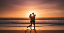Hasil edit prompt Gemini AI terbaru pasangan di pantai. (Sumber: Freepik)