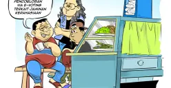 Ilustrasi Obrolan Warteg edisi “Pencoblosan Tak Harus Sehari”. Tiga sahabat membahas wacana pemilu tujuh hari dan pentingnya kajian e-voting untuk menjamin kerahasiaan suara pemilih. (Sumber: Poskota/Arif Setiadi)