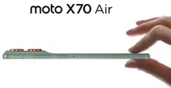 Moto X70 Air tampil elegan dengan bodi super tipis dan bobot ringan, memadukan gaya premium dan performa tangguh. (Sumber: Dok/Motorola)
