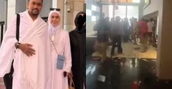 Foto Ahmad Sahroni dan istrinya, Feby Belinda, ke Tanah Suci tengah viral di media sosial usai rumahnya dijarah massa. (Sumber: Instagram/@lambeturah)