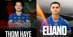 Potret pemain baru Persib Bandung, Thom Haye (kiri) dan Eliano Reijnders (kanan) yang kini sangat dinantikan debutnya. (Sumber: Persib)