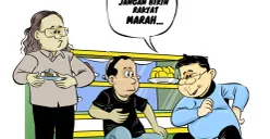 Ilustrasi obrolan warteg, warga mengingatkan pentingnya pejabat berhati-hati berbicara: “Intinya jangan bikin rakyat marah.” (Sumber: Poskota/Arif Setiadi)