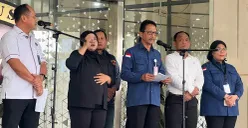Direktur Penyidikan Jampidsus Kejagung, Nurcahyo Jungkung Madyom, menyampaikan keterangan terkait penetapan Nadiem Makarim, sebagai tersangka kasus dugaan korupsi program digitalisasi pendidikan. (Sumber: POSKOTA | Foto: Ali Mansur)