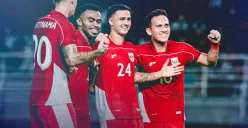 Potret Eliano Reijnders yang mengenakan nomor punggung 24 berselebrasi atas gol perdananya di Timnas Indonesia. (Sumber: X/@TimnasIndonesia)