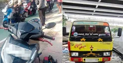 Kendaraan truk dan sepeda motor yang terlibat kecelakaan lalu lintas di Jalan Warung Jati Barat, Pasar Minggu, Jakarta Selatan, pada Sabtu, 6 September 2025, sekitar pukul 07.30 WIB. (Sumber: Dok Polda Metro Jaya)
