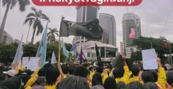 Ilustrasi aksi demo BEM UI hari ini. (Sumber: X/@BEMPsikoUI)