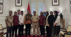 PW IKA PMII Jakarta bersama Gubernur Jakarta Pramono Anung di Balai Kota Jakarta, Gambir, Jakarta Pusat, Selasa, 9 September 2025. (Sumber: Dok. Kominfotik Jakarta)