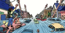 Ilustrasi Banjir (Sumber: Pinterest)