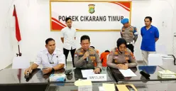 Ekspose perkara penangkapan pengedar narkoba oleh Polsek Cikarang Timur. (Sumber: POSKOTA | Foto: Nurpini Aulia Rapika)