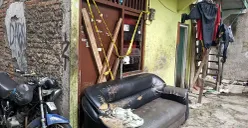 Kondisi rumah kontrakan yang dijadikan gudang motor hasil curian di Jalan Asem Gede, RT 3 RW 4, Kelurahan Utan Kayu Selatan, Kecamatan Matraman, Jakarta Timur. (Sumber: POSKOTA | Foto: Ali Mansur)