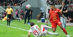 Potret pemain Persija Jakarta, Bruno Tubarao yang menjadi penyelamat Macan Kemayoran dari kekalahan. (Sumber: Poskota/ Bilal Nugraha Ginanjar)