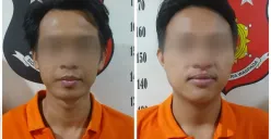 Tampang dua pria berinisial DM, 30 tahun dan FM 24 tahun ditangkap polisi setelah nekat mencuri dua unit mesin pendingin ruangan (AC) dari sebuah mal di kawasan Tambora, Jakarta Barat. (Sumber: Polsek Tambora)
