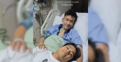 Anak angkatnya, Bertrand Peto, unggah foto haru Ruben Onsu di ranjang RS dengan caption 'Cepat sembuh ya Ayah' (Sumber: Instagram/@betrandpetoputraonsu)