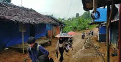Suasana di kawasan Hunian sementara korban bencana di Lebakgedong, Kabupaten Lebak. (Sumber: Istimewa)