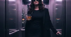 Hasil foto dengan gaya mafia di lift dengan Gemini AI yang sedang viral. (Sumber: Gemini AI)