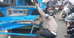 Polisi melakukan olah TKP pasca kecelakaan beruntun di Jalan Raya Cileungsi-Jonggol, Kabupaten Bogor, Rabu, 17 September 2025. (Sumber: Dok. Polres Bogor)