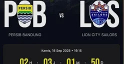 Jadwal Persib vs Lion City Sailors. (Sumber: Instagram/@persib)