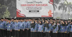 ASN saat mengikuti upacara Peringatan Rapat Raksasa IKADA ke-80 di Monumen Nasional (Monas), Jakarta Pusat, Jumat, 19 September 2025. (Sumber: Kominfotik Pemprov DKI Jakarta)