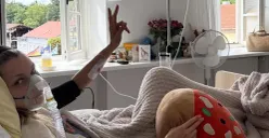 Unggahan Instagram Bella Hadid yang memperlihatkan dirinya menjalani perawatan intensif penyakit Lyme. (Sumber: Instagram/@Bellahadid)