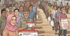 Ilustrasi pencairan bansos beras 10 kg. (Sumber: Istimewa)