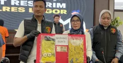 Kasat Reskrim Polres Bogor, AKP Teguh Kumara (kiri) dan Kabid Pemenuhan Hak dan Perlindungan Khusus Anak DP3AP2KB Kabupaten Bogor, Irna Yulistina (tengah). (Sumber: POSKOTA | Foto: Giffar Rivana)