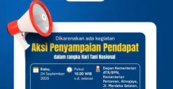 Rekayasa lalin imbas demo Hari Tani hari ini Rabu, 24 September 2025 (Sumber: Instagram @tmcpoldametro)