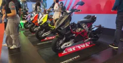 Italjet Dragster 250 jadi skutik termahal di IMOS 2025 dengan desain naked unik dan harga Rp149,5 juta. (Sumber: Poskota/Erwan Hartawan)