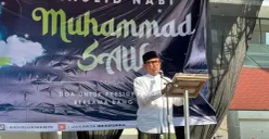 Anggota DPRD Jakarta, Lukmanul Hakim, saat hadiri doa bersama di Masjid KH Hasyim Asy'ari, Cengkareng, Jakarta Barat, Minggu, 28 September 2025. (Sumber: POSKOTA | Foto: Pandi Ramedhan)