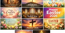 Contoh poster Paskah 2026 yang dibuat menggunakan AI. (Sumber: ChatGPT)