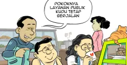 Ilustrasi Obrolan Warteg terkait kebijakan WFH ASN yang ditetapkan pemerintah. (Sumber: Poskota/Arif Setiadi)