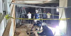 Olah TKP insiden empat pekerja proyek yang ditemukan tewas di kawasan TB Simatupang, Jagakarsa, Jakarta Selatan, Selasa, 7 April 2026. (Sumber: Dok. Polres Metro Jakarta Selatan)