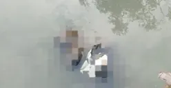 Kondisi korban saat ditemukan mengambang di Kali Cadas Kukun, Kampung Pabuaran, Desa Pangadegan, Kecamatan Pasar Kemis, Kabupaten Tangerang. (Sumber: Istimewa)